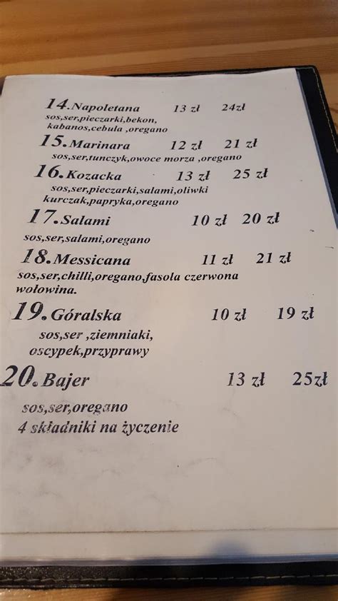 oberża swojskie jadło menu|Menu at Oberża restaurant, Krynica